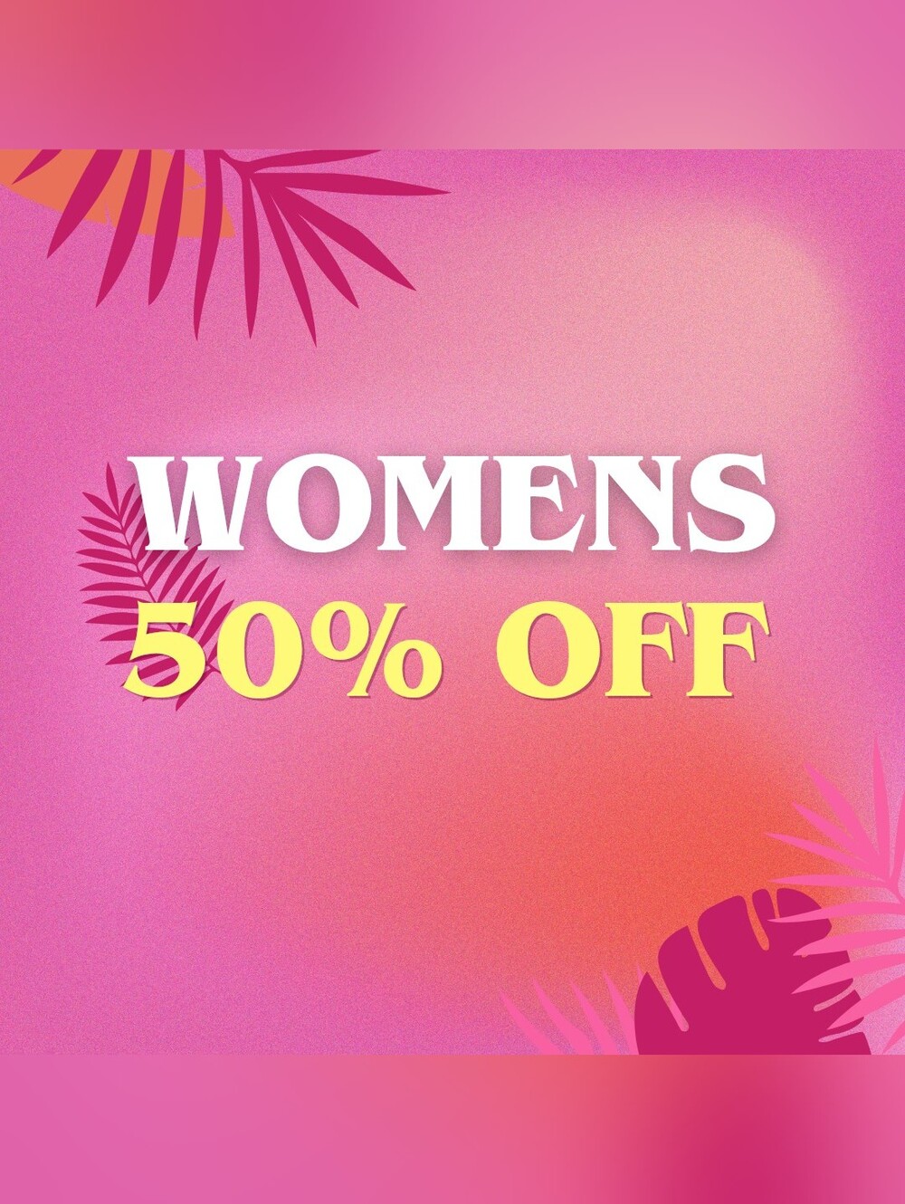 WOMENS 50% OFF Graphic Sign - Pink & Yellow